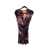 Laundry by Design Womens 6 True Wrap Dress Animal Print Cap Sleeve Purpl... - $552.31 MXN