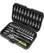 46 Pieces 1/4 Inch Drive Industrial Grade Socket Ratchet Wrench Set, Wit... - €28,99 EUR