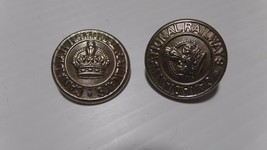 Lot 2 Antique Metal Train Uniform Buttons Canadian National Railways Silver - $18.55