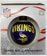 NFL Football Minnesota Vikings Glass Ball Christmas Tree Ornament - £10.89 GBP