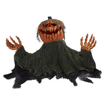 30&quot; Black and Orange Animated Pumpkin Halloween Decoration - £131.86 GBP