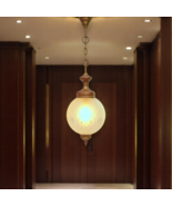 Type Déco Ceiling Light Hanging Lamp " Golden Globe " Brass Lamp - $436.82