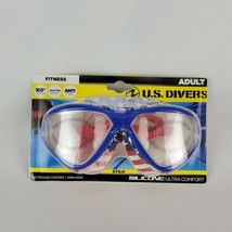 US Divers Swim Mask Stilo Silicone Comfort Adult Goggle USA Stars Stripes New - £13.78 GBP