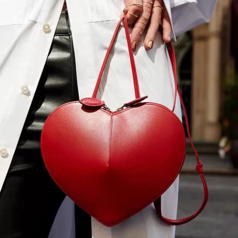 Heart Shaped Messenger Bags For Women European American Luxury Designer ... - $148.19