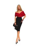 Women’s Off-the-Shoulder Midi Dress with Pencil Skirt Silhouette - $48.99