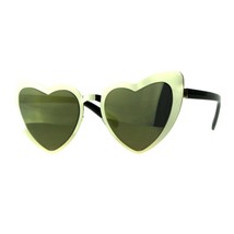 Heart Shape Sunglasses Metal Frame Lolita Fashion Shades UV 400 - £16.64 GBP