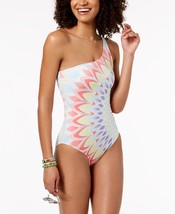  NEW  Bar III Starburst Printed One Shoulder One piece Swimsuit S Small Multi - £30.06 GBP