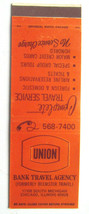 Bank Travel Agency - Chicago, Illinois 20 Strike Matchbook Cover IL Matchcover - £1.39 GBP