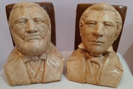 LDS Joseph Smith Brigham Young Bible &amp; Book of Mormon Bookends Busts. Heavy! - £23.67 GBP