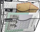 EASEPRES Mail Organizer Wall Mount Hanging File Holder Storage, Metal Ch... - $36.98