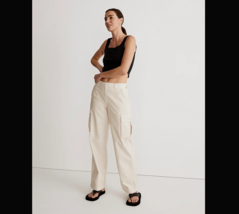 Madewell NWT Womens Size 26 Ivory Low Slung Straight Fit Cargo Pants Pockets - £33.61 GBP