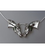 Thoroughbred Horses nose to nose sterling silver necklace, Zimmer design - £133.82 GBP