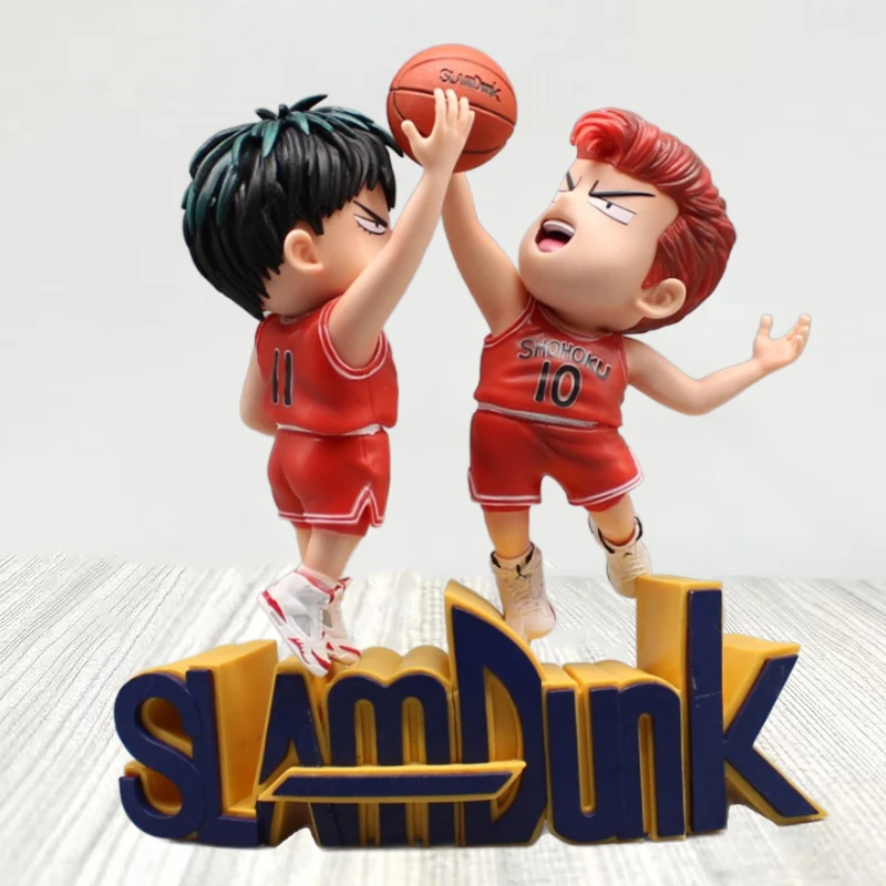 Anime SLAM DUNK Figure Sakuragi Hanamichi Action Figures Q Version Rukawa Kaede - £39.04 GBP+