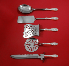 Rose by Stieff Sterling Silver Brunch Serving Set 5pc HH w/Stainless Custom Made - $319.87
