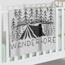 Wander More Baby Swaddle Blanket - Soft Polyester Printed Camping Design - 30&quot; x - £30.46 GBP
