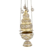 High Polished Two Colored Brass Christian Church Thurible Incense Burner... - $99.97