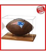 Full-Size Football Display Case: Acrylic Box with UV Protection &amp; Wood S... - $1,283.90 MXN