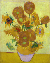 Van Gogh Sunflowers In A Vase On A Table Painting Giclee Print Canvas - £8.21 GBP+
