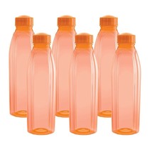 Cello Crystal PET Fridge Bottle Set, 1 Litre, Set of 6, Orange - £20.68 GBP