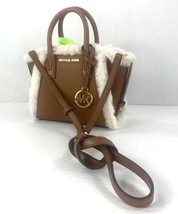 Michael Kors Bag Avril Mini Satchel Crossbody Brown Leather Shearling Trim B2B - £98.15 GBP