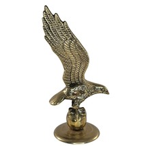 Vintage Brass Eagle On Globe Hawk Bird Statue Flying Perched American - £22.40 GBP