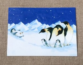 Hazel Lincoln Penguins Playing On The Snow Greeting Card with Matching E... - £3.09 GBP