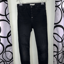 Zara, Z 1975 black skinny denim button fly jeans size 4 - $13.72