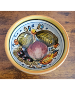 Ammannati Small Ceramic Bowl 4&quot; Diameter Fruit And Leaves No Chips/Crack... - $14.87