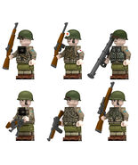 6Pcs WW2 Country Soldier US Army Ranger Minifigure Carbine Bazuca BAR Mi... - €18,04 EUR