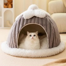 Winter Cozy Pet House Dogs Soft Nest Kennel Sleeping Cave Cat Dog Puppy Warm Thi - £46.48 GBP+