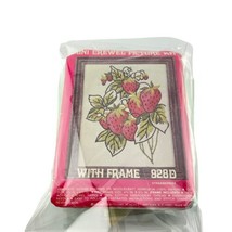 Vogart Mini Embroidery Crewel Kit Strawberries Partially Started Vintage... - $19.26