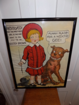 Vintage Buster Brown and Tige Poster on Cloth by Selchow &amp; Richter, NY City - $5,473.26 MXN