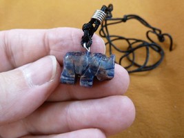 an-ele-24 Elephant Blue Sodalite simple carving PENDANT necklace gemston... - $7.70