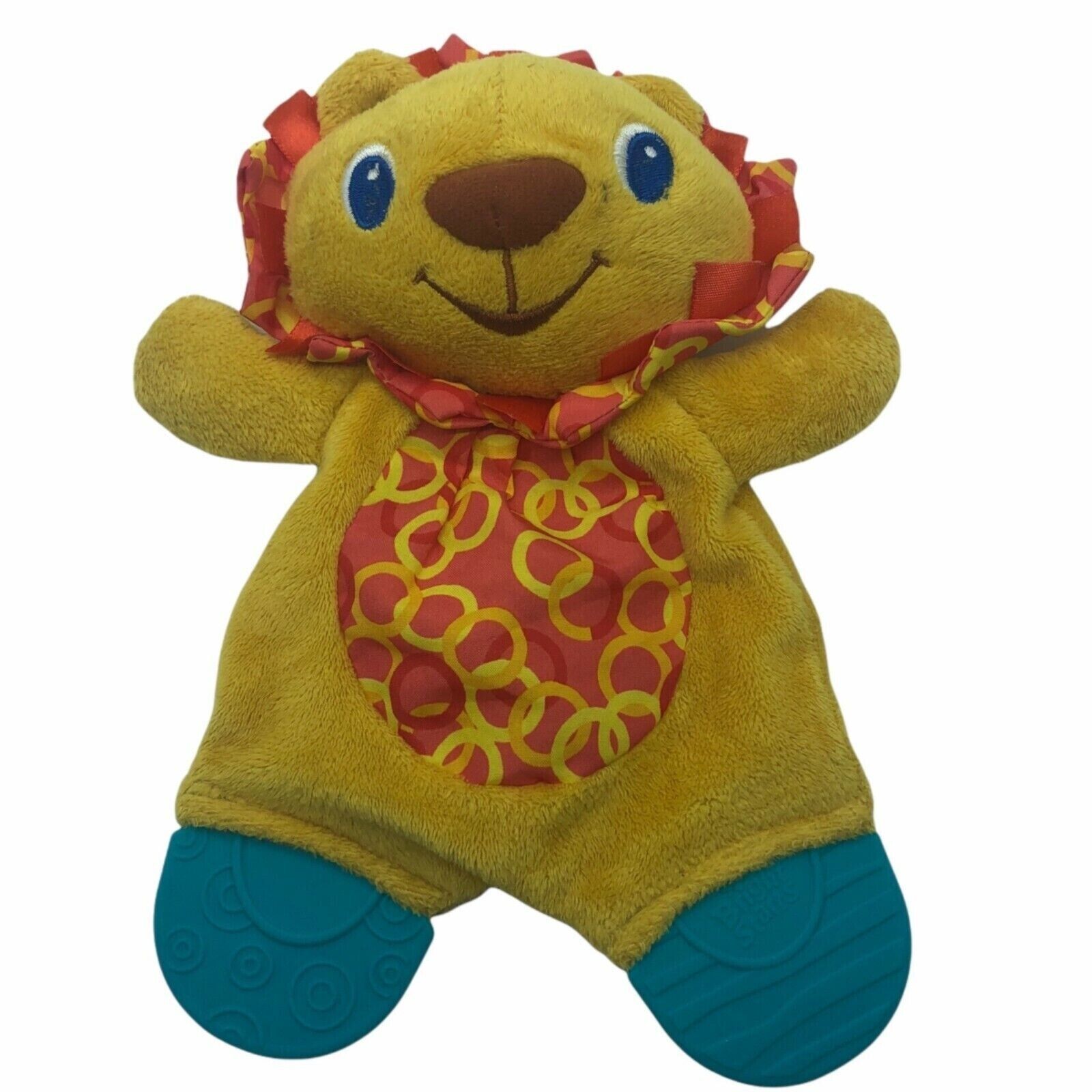 Bright Starts Lion Snuggle Teether Security Blanket Lovey Small 7" x 9" - $12.67