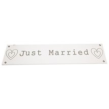 Gisela Graham Wooden Just Married Sign Plaque Decoration Wedding - £7.48 GBP