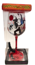 Halloween Wine Glass Partying Is In My Blood 9&quot; Hand Decorated IOB - £14.86 GBP