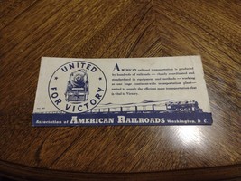 Old WW2 Advertising Ink Blotter Association of American Railroads - $8.59