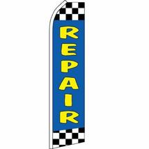 Repair Checkered Blue Swooper Super Feather Advertising Marketing Flag - £11.75 GBP