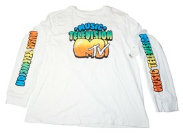 MTV Music Television Fan Apparel White Long Sleeve Shirt XL - Adult XLar... - $15.00