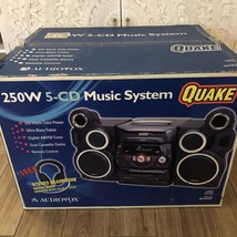 Vintage Deadstock AudioVox Quake 250W Music System 5 CD Dual Cassette Bass AM/FM - £237.04 GBP