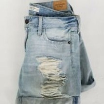 Abercrombie Fitch Shorts Womens 25 Denim Distressed Ripped Light Wash Blue - £7.76 GBP