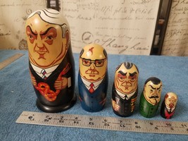 Yeltsin Gorbachov Stalin Lenin Russian Political Leaders Wood Nesting Dolls - £34.38 GBP