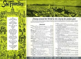 Dining Around the World in San Francisco California Brochure 1961 - $24.72