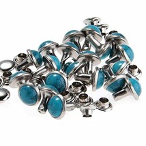 100 Pcs Blue Turquoise Rivets Studs Diy Leather Craft Bag Shoes Bracelet... - $22.95
