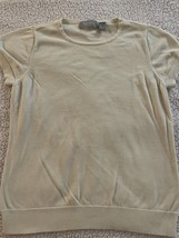 Liz Claiborne Women’s Shirt Sleeve Sweater Ivory Size Large Round Neck - $14.00