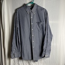 Izod Men’s Button Down Shirt Sz XL Blue Striped  Cotton Excellent Condition - £9.49 GBP