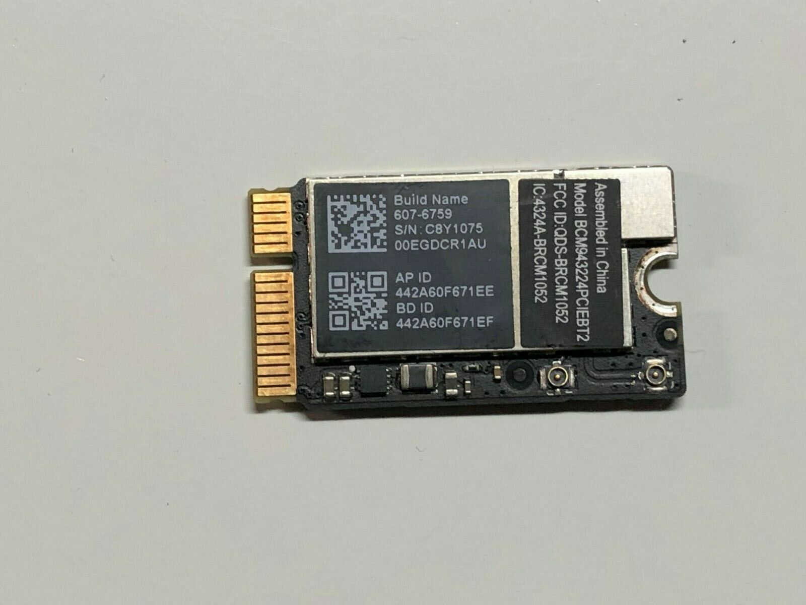 Apple MacBook Air 13&quot; A1369 2010 WIFI BLUETOOTH CARD 607-6759 BCM943224P... - $7.91