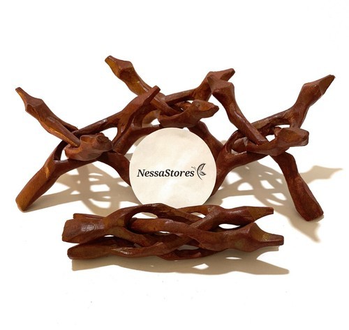 3-Pack 6.5-Inch Vintage Wooden Plate Holder Display Stand for Elegant Showcasing Item image 10