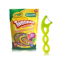 GUM Crayola Twistables Kids Flossers with Fluoride - Designed for Little Hands - - £11.14 GBP