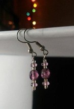 Handmade Purple Dangle Earrings - Brand New - £7.98 GBP